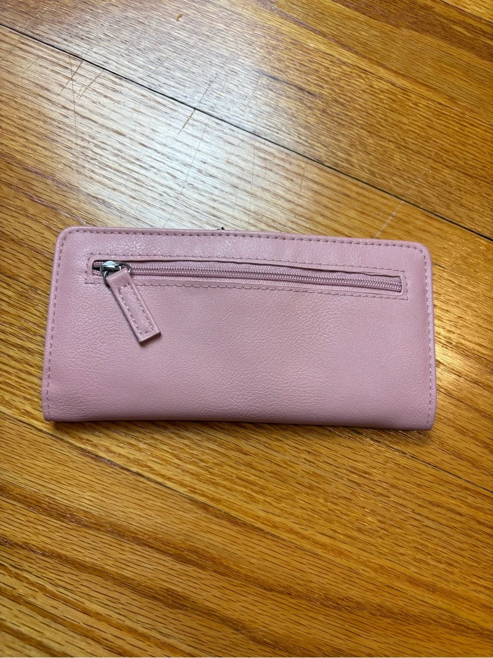 Tahari Blush Pink Fold-Over Wallet with Silver Logo - Picture 2 of 5